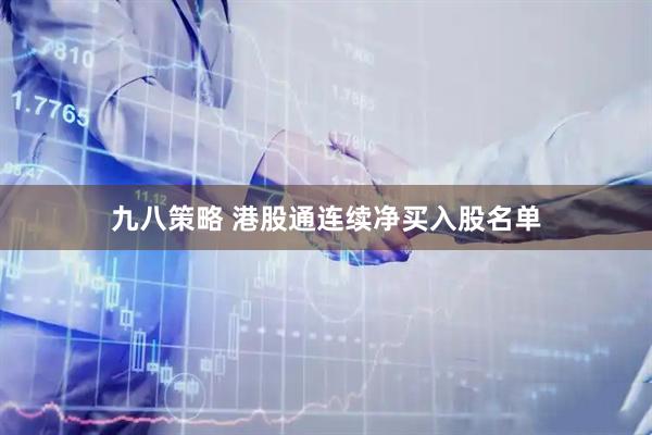 九八策略 港股通连续净买入股名单