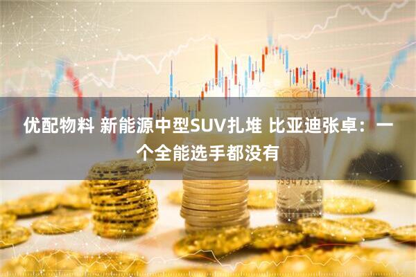 优配物料 新能源中型SUV扎堆 比亚迪张卓：一个全能选手都没有