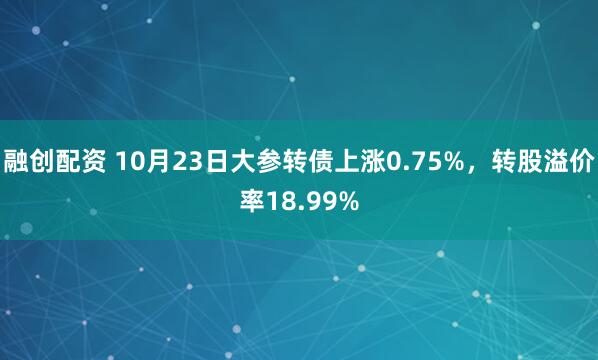 融创配资 10月23日大参转债上涨0.75%，转股溢价率18.99%